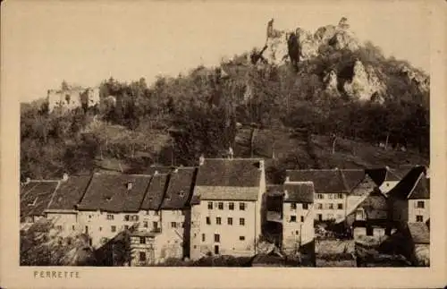 Ak Ferrette Pfirt Elsass Haut Rhin, Teilansicht