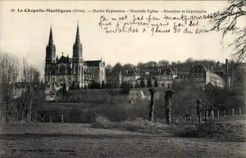 Ak La Chapelle Montligeon Orne, Blick zur Kirche