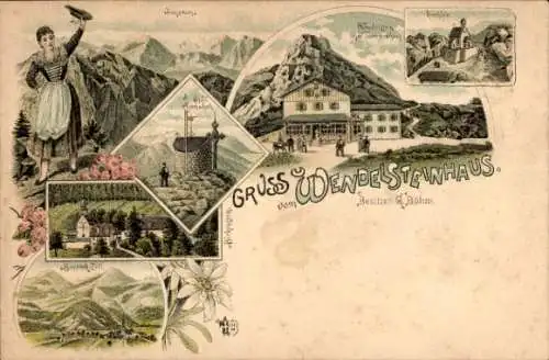 Litho Bayrischzell im Mangfallgebirge Oberbayern, Wendelsteinhaus, Inh. G. Böhm