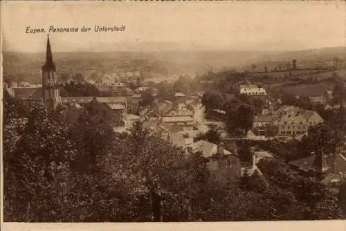 Ak Eupen Wallonien Lüttich, Panorama der Unterstadt