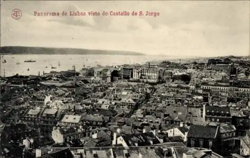 Ak Lisboa Lissabon Portugal, Panorama visto do Castello de S. Jorge