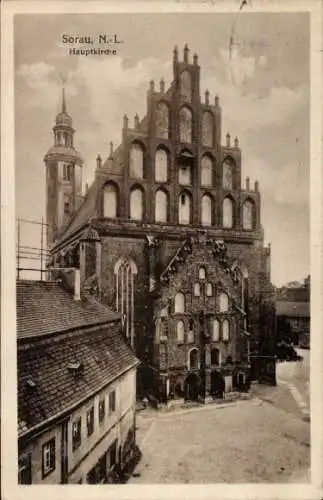 Ak Żary Sorau Niederlausitz Ostbrandenburg, Hauptkirche