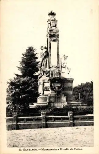 Ak Santiago de Chile, Monumento a Rosalia de Castro