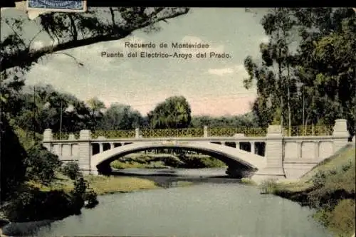 Ak Montevideo, Uruguay, Aroyo del Prado Electrico-Brücke