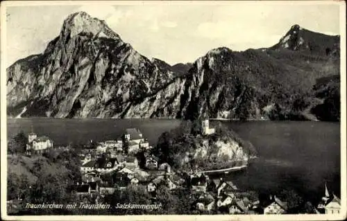 Ak Traunkirchen am Traunsee Oberösterreich, Panorama mit Traunstein