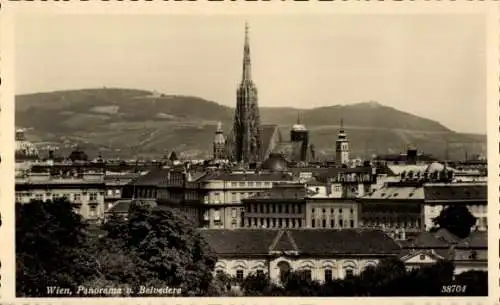 Ak Wien 3 Landstraße, Panorama vom Schloss Belvedere