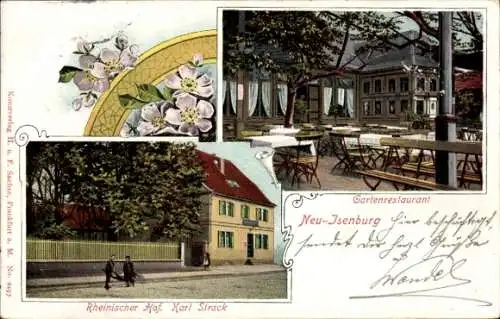 Ak Neu Isenburg in Hessen, Rheinischer Hof, Gartenrestaurant