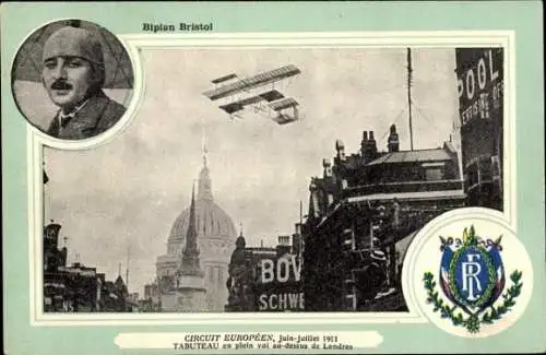 Ak Paris, Bristol Biplane, European Circuit, Juni Juli 1911