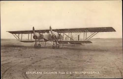 Ak Französisches Militärflugzeug Caudron G4 Reconnaissance