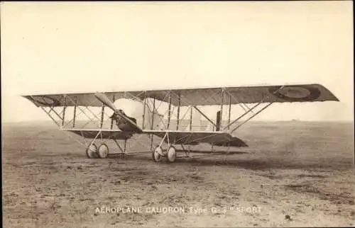 Ak Französisches Militärflugzeug Caudron G3 Sport