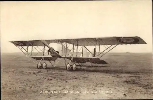 Ak Französisches Militärflugzeug Caudron G3 Sport