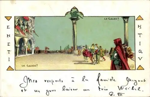 Künstler Litho Martini A., Venetia Veneto, Le Galee