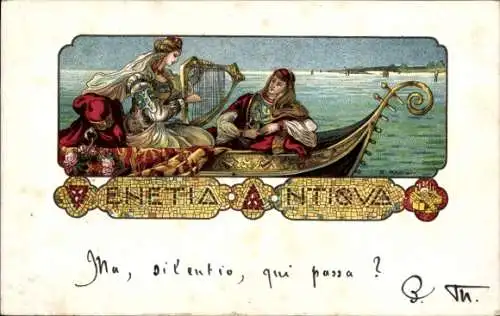 Künstler Litho Venetia Veneto, Gondel, Harve