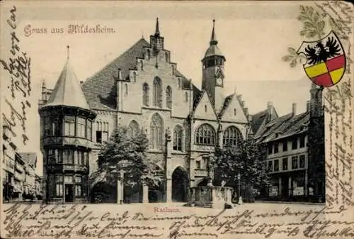 Ak Hildesheim in Niedersachsen, Rathaus, Wappen