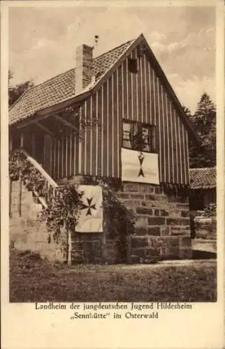 Ak Salzhemmendorf, Osterwald, Landheim der jungdeutschen Jugend Hildesheim, Sennhütte