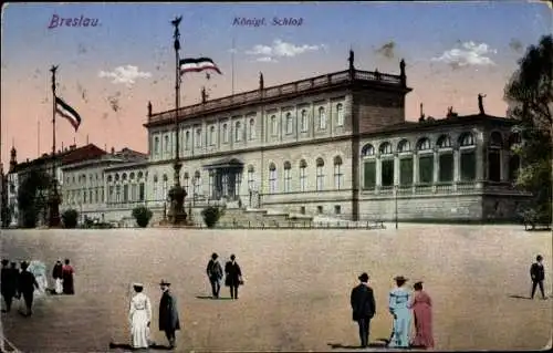 Ak Wrocław Breslau Schlesien, Blick auf das Schloss