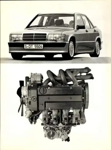 Foto Autos, Mercedes-Benz 190 E 2.5-16, Motor, Autokennzeichen SDT 5504