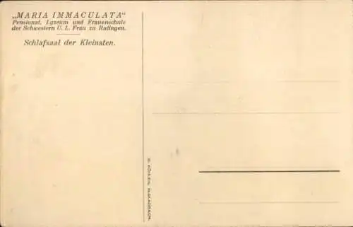 Ak Ratingen Nordrhein Westfalen, Maria Immaculata, Pensionat, Lyzeum, Frauenschule, Schlafsaal