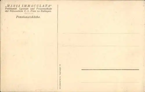 Ak Ratingen Nordrhein Westfalen, Maria Immaculata, Pensionat, Lyzeum, Frauenschule, Küche