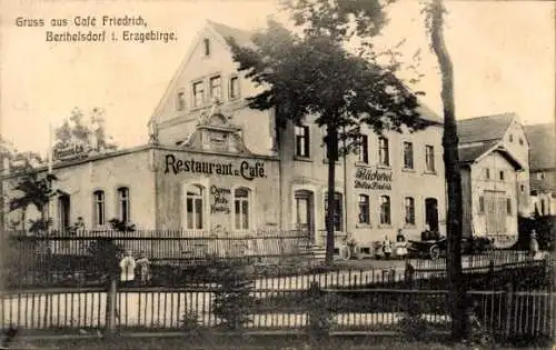 Ak Berthelsdorf Weißenborn im Erzgebirge, Restaurant Café Friedrich