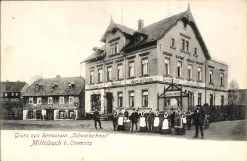 Ak Mittelbach Chemnitz in Sachsen, Restaurant Schweizerhaus