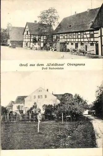 Ak Obergruna Groschirma in Sachsen, Waldhaus