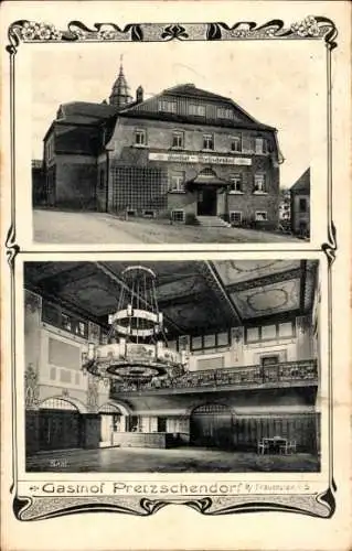Ak Petzschendorf Klingenberg in Sachsen, Gasthof Pretzschendorf, Innenansicht