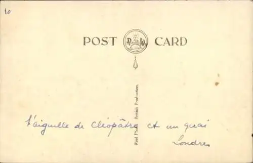 Ak London City England, Kleopatra-Nadel, Ufer