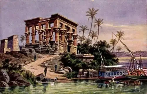 Künstler Ak Perlberg, F., Philae Ägypten, Pharaos Bett, Bed of Pharao
