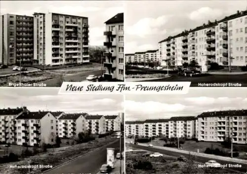 Ak Preungesheim Frankfurt am Main, Neue Siedlung, Engelthaler Straße, Hoherodskopf Straße