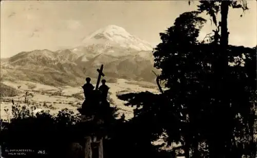 Ak Mexiko, Blick auf die Landschaft, Kreuz