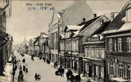 Ak Jelgava Mitau Lettland, Große Straße, Winter