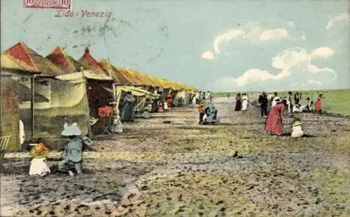 Ak Lido di Venezia Veneto, Strand