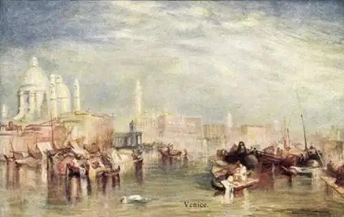 Künstler Ak Venezia Venedig Veneto, Panorama, Boote
