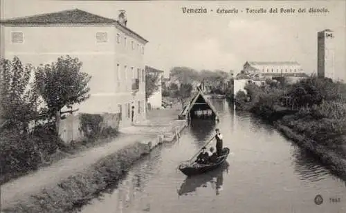 Ak Venezia Venedig Veneto, Estuario, Torcello dal Ponte del diavolo