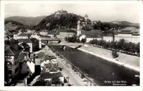 Ak Graz Steiermark, Teilansicht, Mur