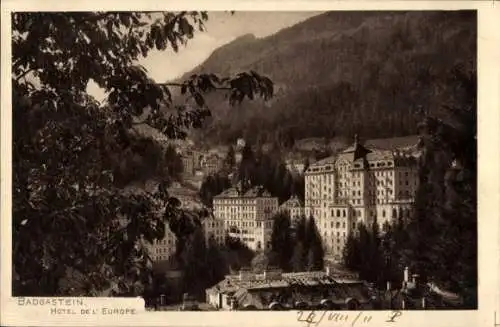 Ak Bad Gastein Badgastein in Salzburg, Hotel de l'Europe