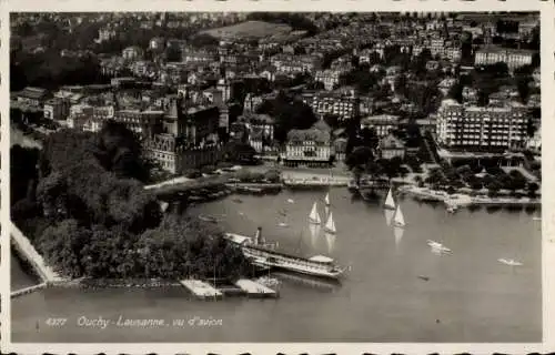 Ak Ouchy Lausanne Kanton Waadt, Luftaufnahme