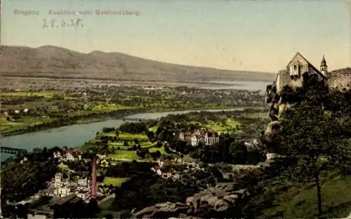 Ak Bregenz am Bodensee Vorarlberg, Gesamtansicht, Gebhardsberg