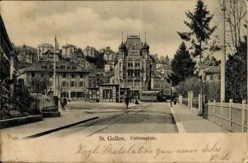 Ak Sankt Gallen Stadt Schweiz, Unionsplatz