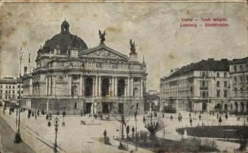 Ak Lwiw Lwów Lemberg Ukraine, Stadttheater