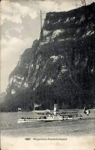 Ak Bürgenstock Kanton Nidwalden, Hammetschwand, Dampfer Gotthard