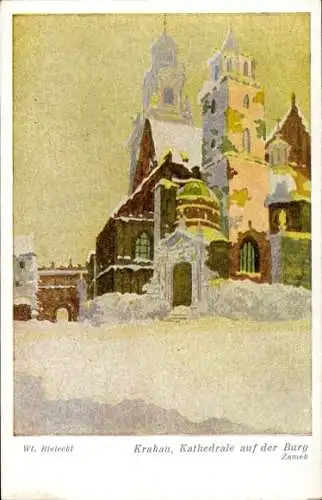 Künstler Ak Bielecki, W., Kraków Krakau Polen, Kathedrale, Burg