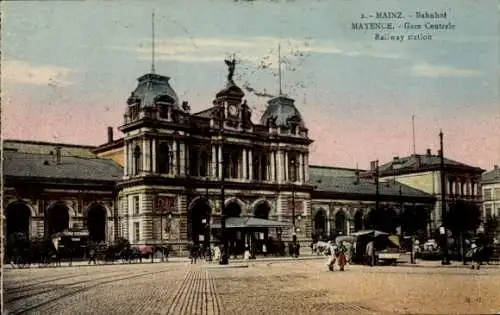 Ak Mainz am Rhein, Bahnhof