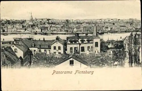 Ak Flensburg in Schleswig Holstein, Panorama