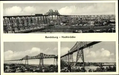 Ak Rendsburg in Schleswig Holstein, Hochbrücke