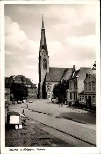Ak Marne in Holstein Dithmarschen, Markt