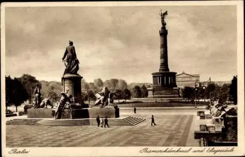 Ak Berlin Tiergarten, Bismarckdenkmal, Siegessäule