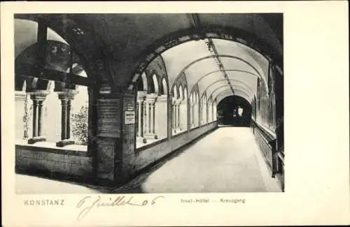 Ak Konstanz am Bodensee, Insel-Hotel, Kreuzgang