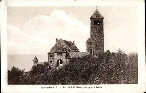 Ak Weinheim an der Bergstraße Baden, W.S.C. Wachenburg von Osten